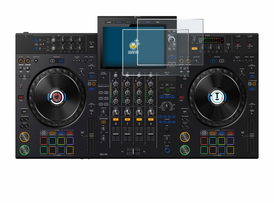 Immagine del dispositivo Pioneer XDJ-AZ con un'ampia varietà di protezioni per lo schermo.