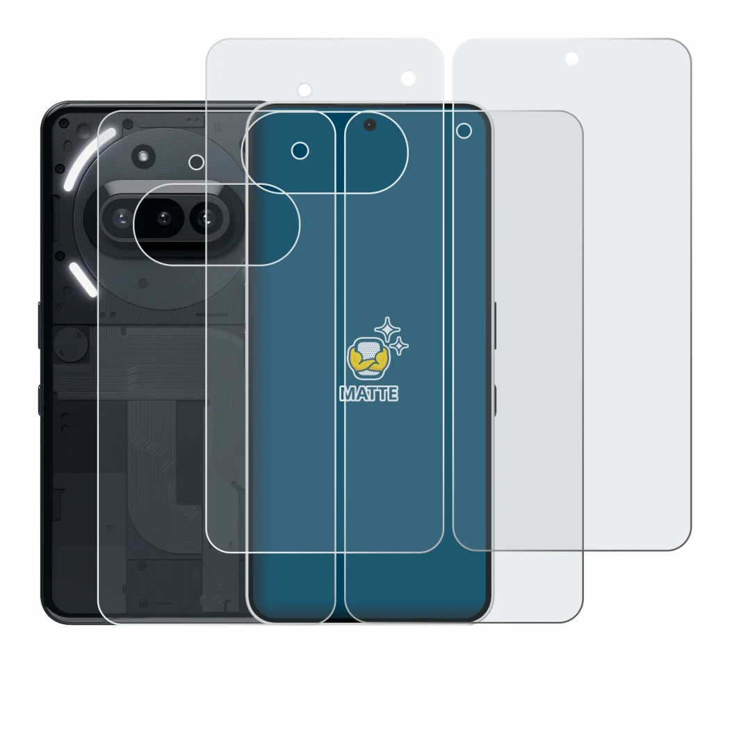 Immagine del dispositivo Nothing Phone (3a) (Fronte+Retro) con un'ampia varietà di protezioni per lo schermo.