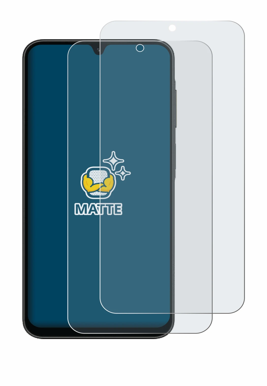 Immagine del dispositivo Samsung Galaxy A26 5G con un'ampia varietà di protezioni per lo schermo.