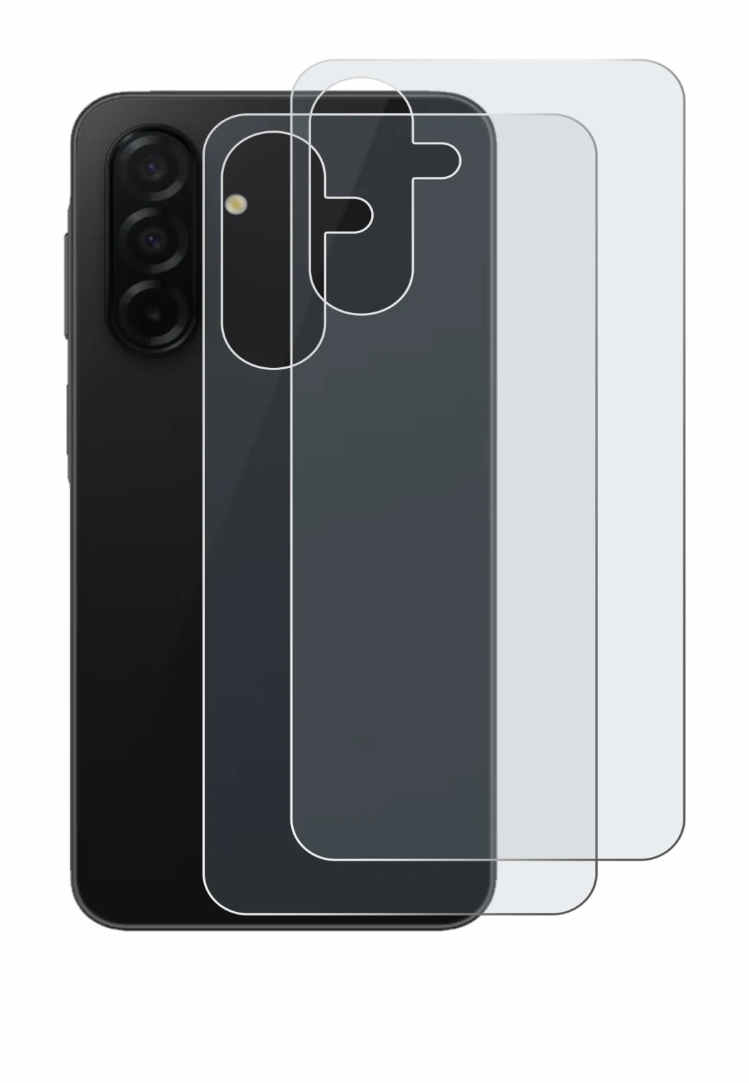 Immagine del dispositivo Samsung Galaxy A26 5G (Posteriore) con un'ampia varietà di protezioni per lo schermo.