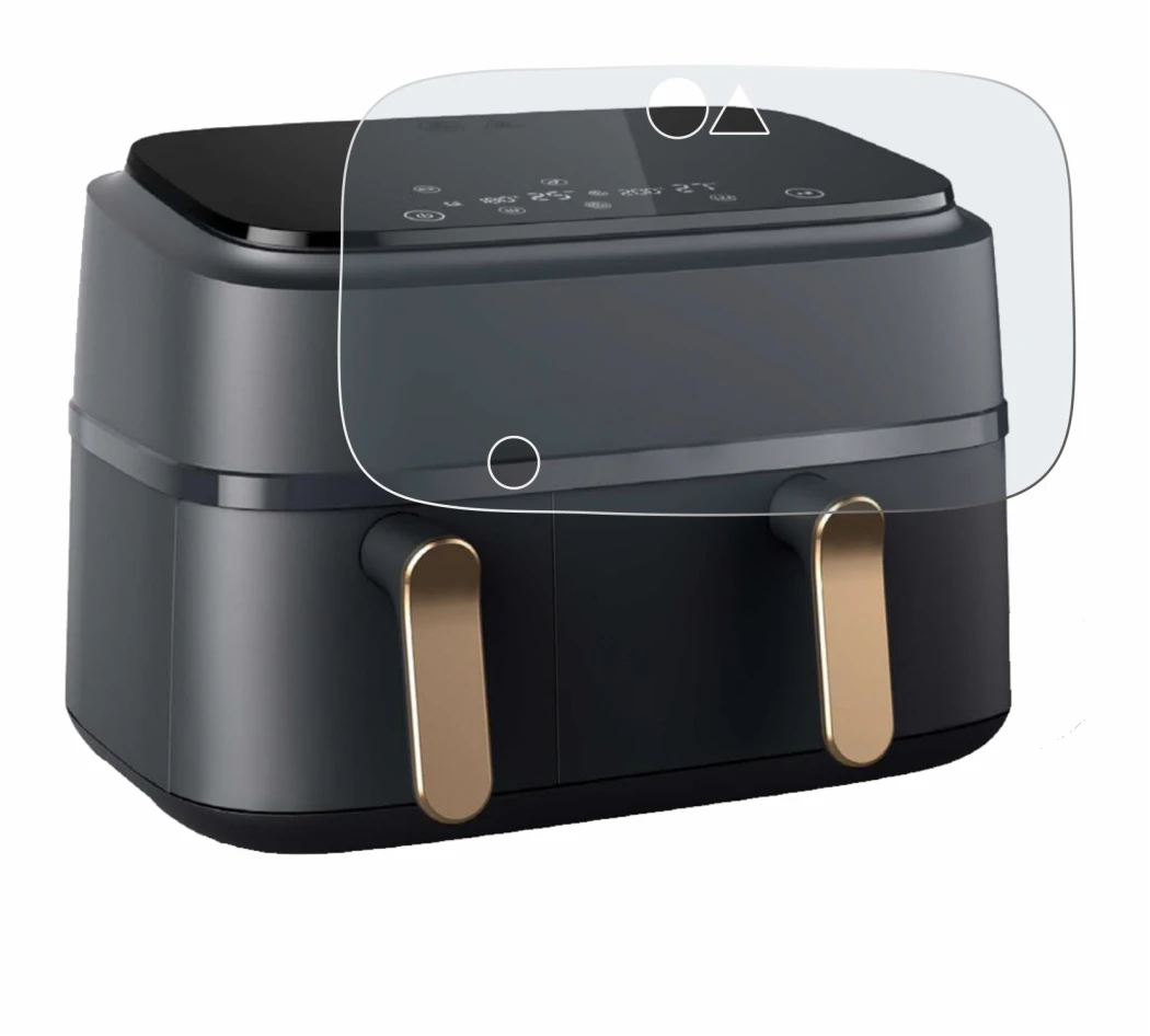 Immagine del dispositivo Philips Airfryer NA352/00 con un'ampia varietà di protezioni per lo schermo.