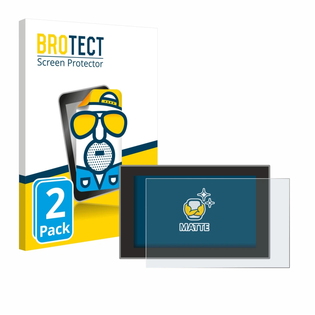 Parte frontale di una confezione del prodotto con il logo del marchio BROTECT. Accanto è raffigurato il dispositivo Dacia Dust