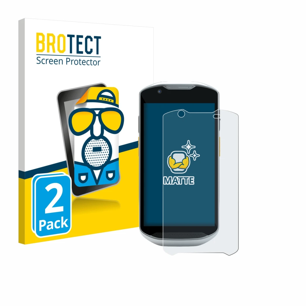 Parte frontale di una confezione del prodotto con il logo del marchio BROTECT. Accanto è raffigurato il dispositivo Zebra TC52