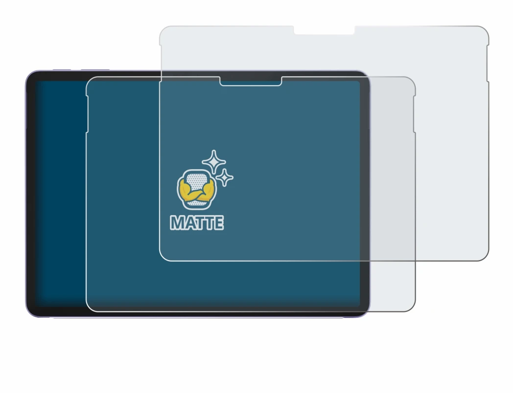 Immagine del dispositivo Microsoft Surface Pro 12 con un'ampia varietà di protezioni per lo schermo.