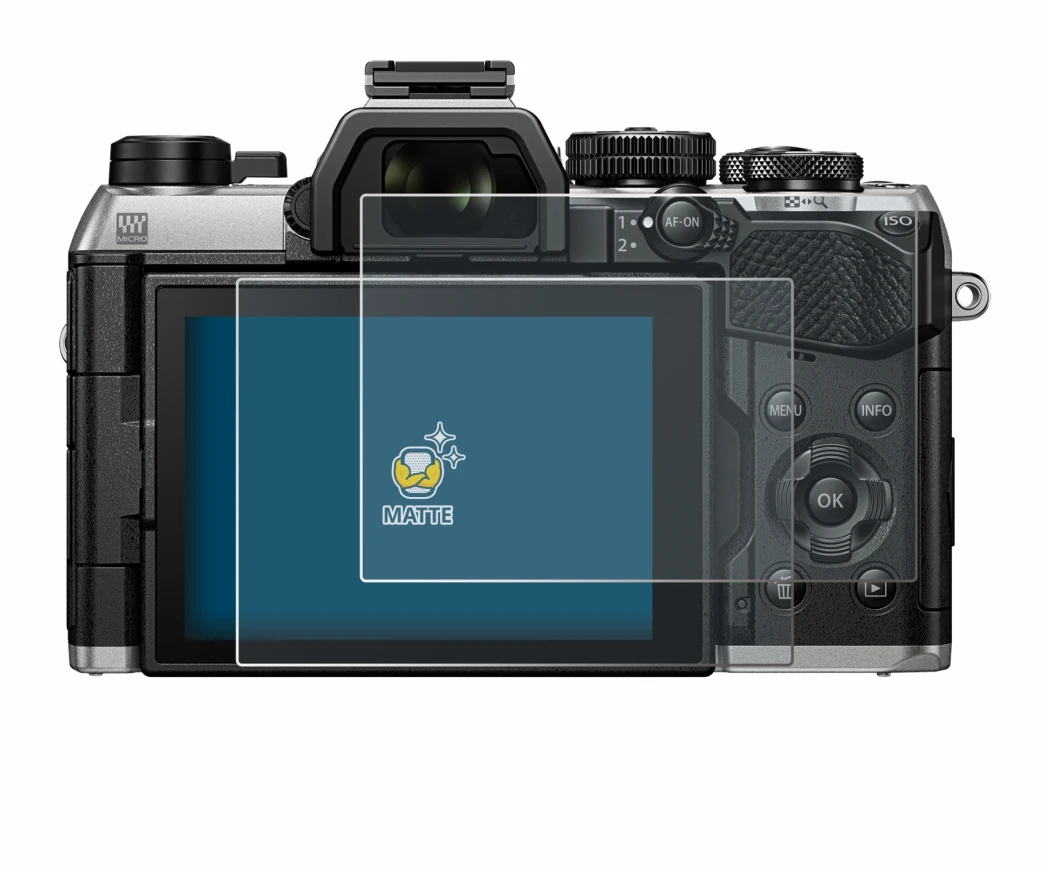 Immagine del dispositivo Olympus OM System OM-5 Mark II con un'ampia varietà di protezioni per lo schermo.