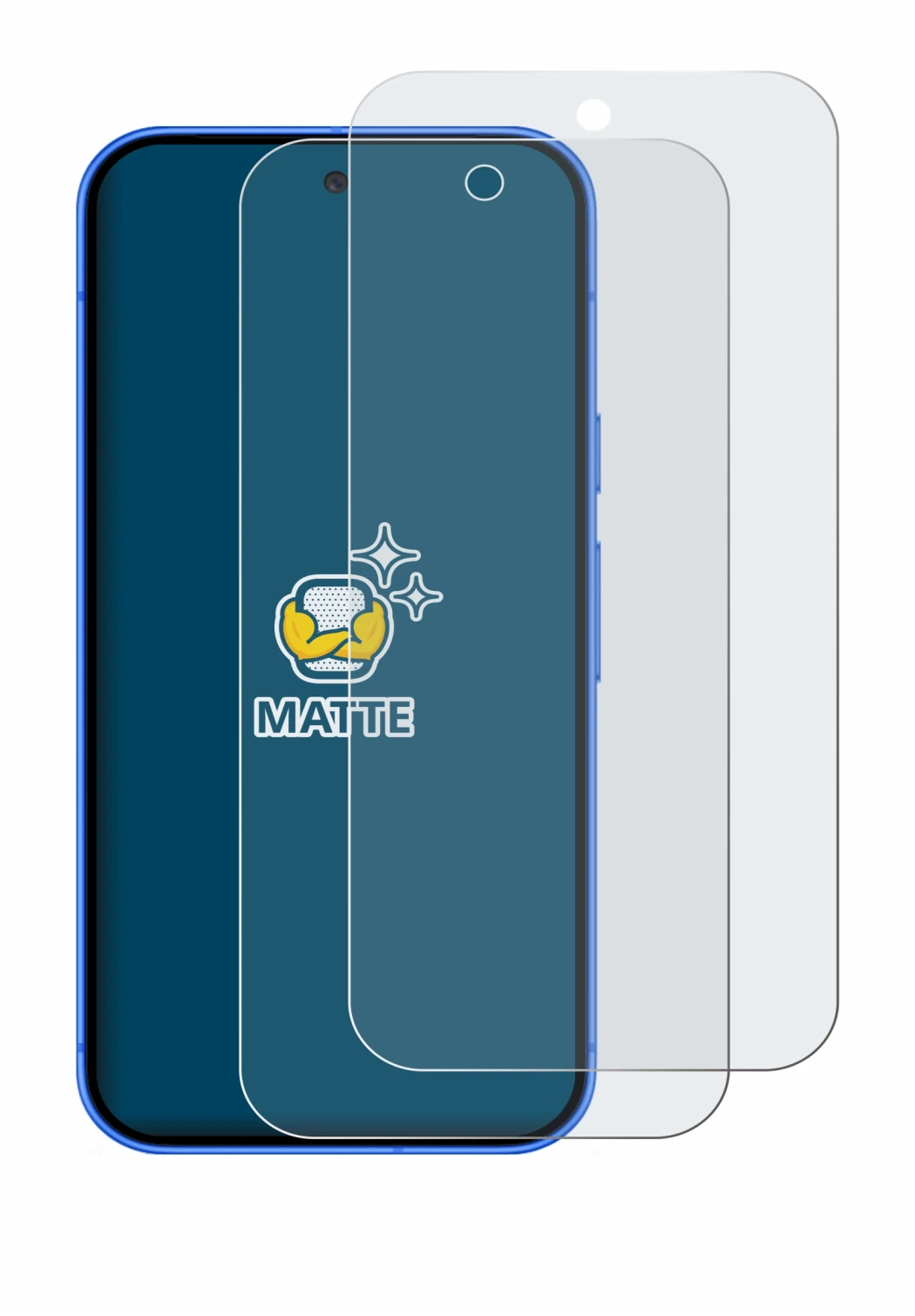 Immagine del dispositivo Google Pixel 10 con un'ampia varietà di protezioni per lo schermo.
