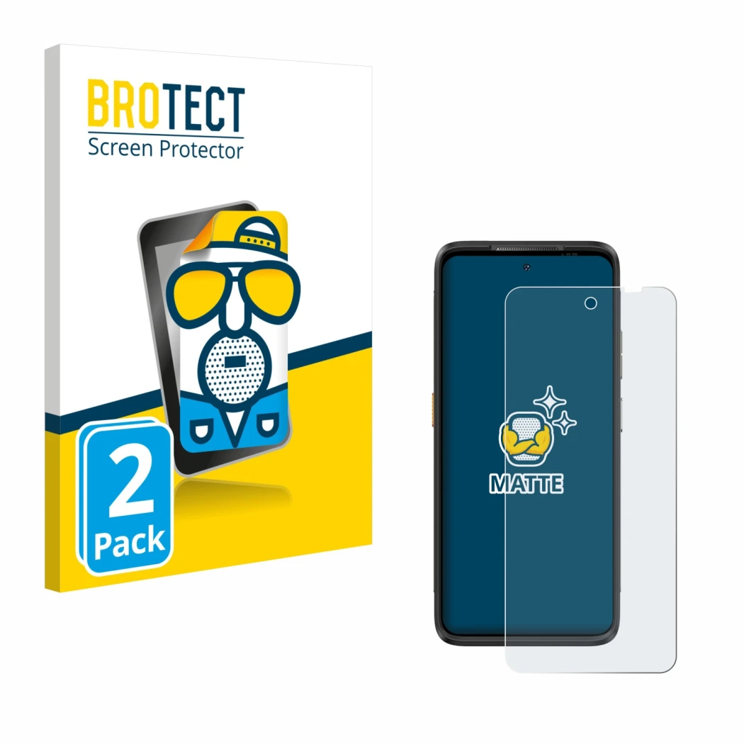 Parte frontale di una confezione del prodotto con il logo del marchio BROTECT. Accanto è raffigurato il dispositivo Ulefone Ar