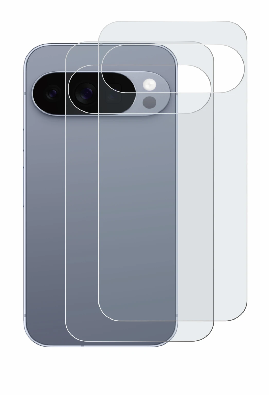 Immagine del dispositivo Google Pixel 10 Pro (Posteriore) con un'ampia varietà di protezioni per lo schermo.