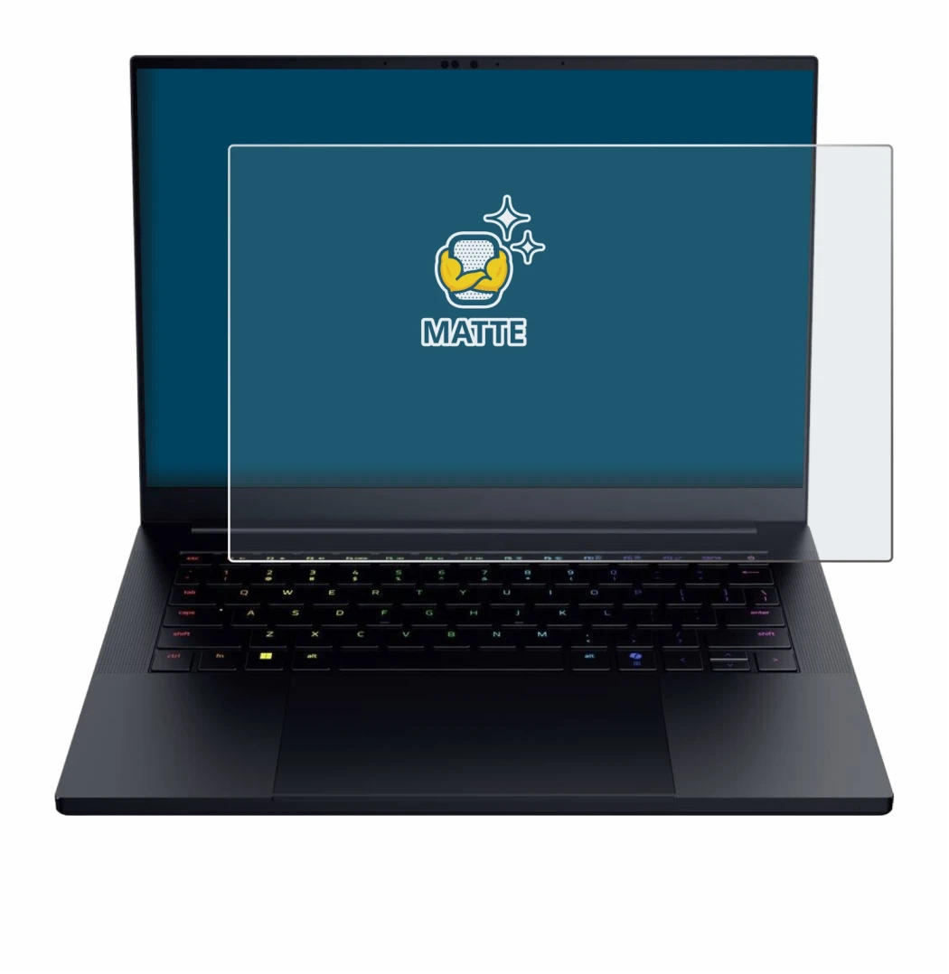 Immagine del dispositivo Razer Blade 14 2025 con un'ampia varietà di protezioni per lo schermo.
