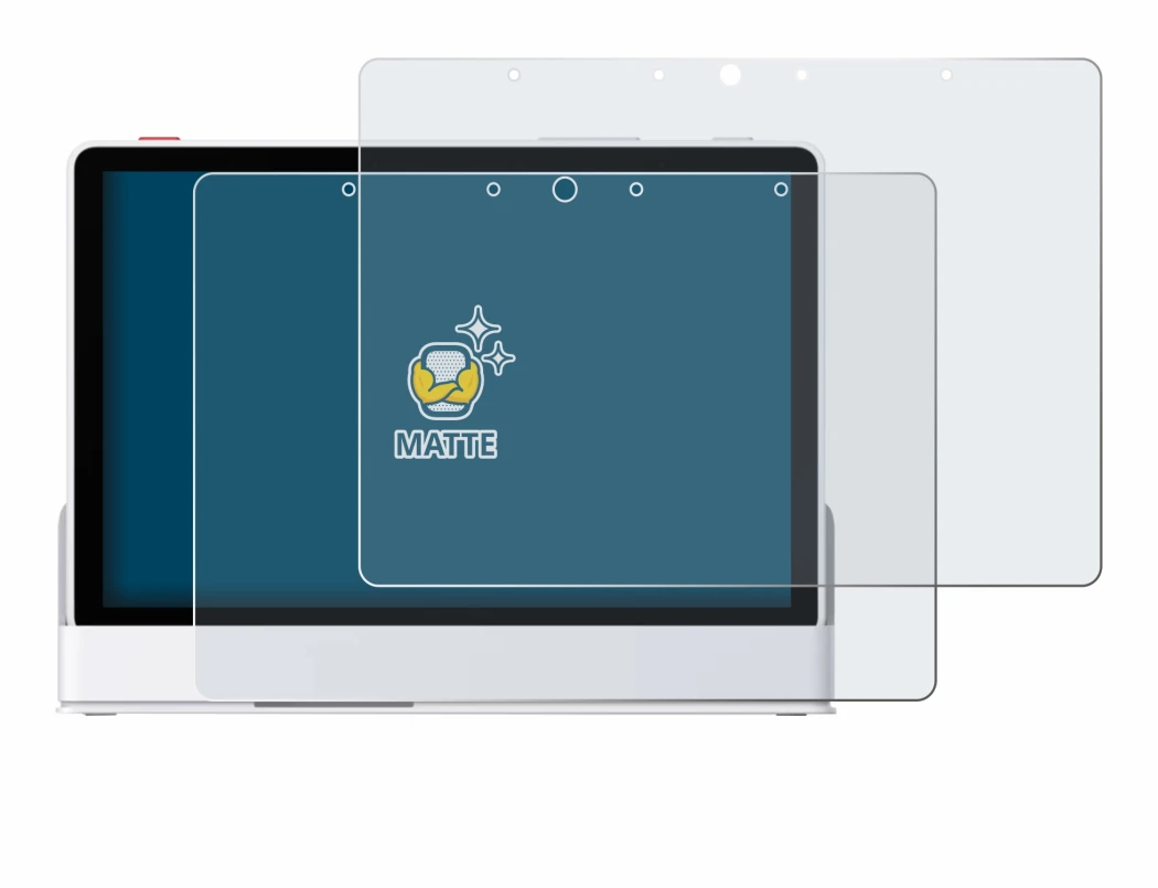 Immagine del dispositivo eufy Smart Display E10 con un'ampia varietà di protezioni per lo schermo.
