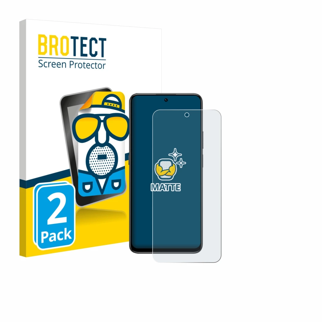 Parte frontale di una confezione del prodotto con il logo del marchio BROTECT. Accanto è raffigurato il dispositivo Honor 400