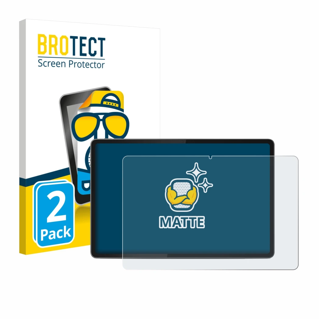 Parte frontale di una confezione del prodotto con il logo del marchio BROTECT. Accanto è raffigurato il dispositivo Lenovo Yog