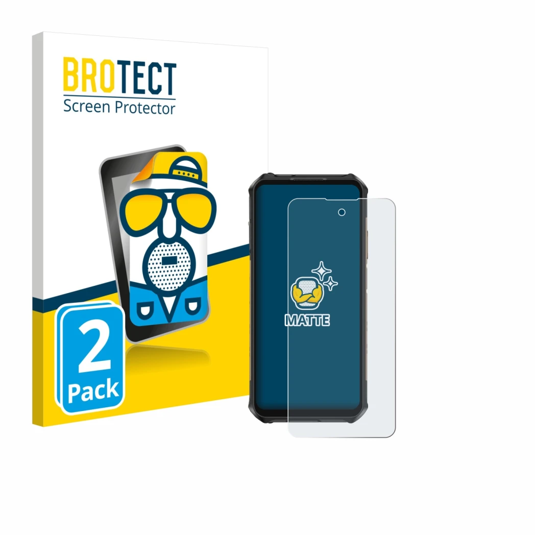 Parte frontale di una confezione del prodotto con il logo del marchio BROTECT. Accanto è raffigurato il dispositivo Ulefone Ar