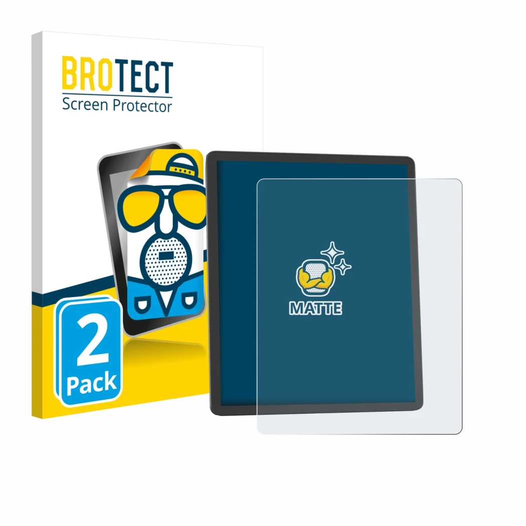 Parte frontale di una confezione del prodotto con il logo del marchio BROTECT. Accanto è raffigurato il dispositivo Amazon Kin