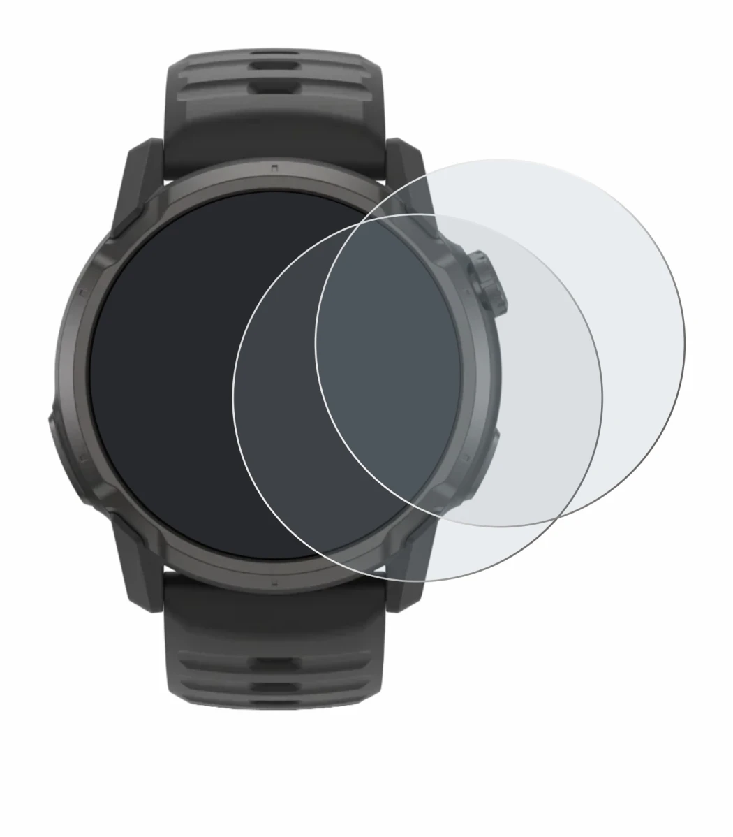 Immagine del dispositivo Coros Apex 4 (42 mm) con un'ampia varietà di protezioni per lo schermo.