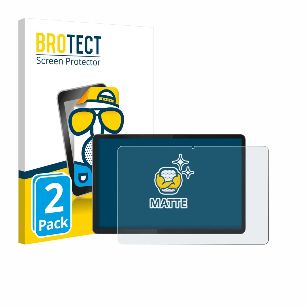 Parte frontale di una confezione del prodotto con il logo del marchio BROTECT. Accanto è raffigurato il dispositivo Lenovo Ide