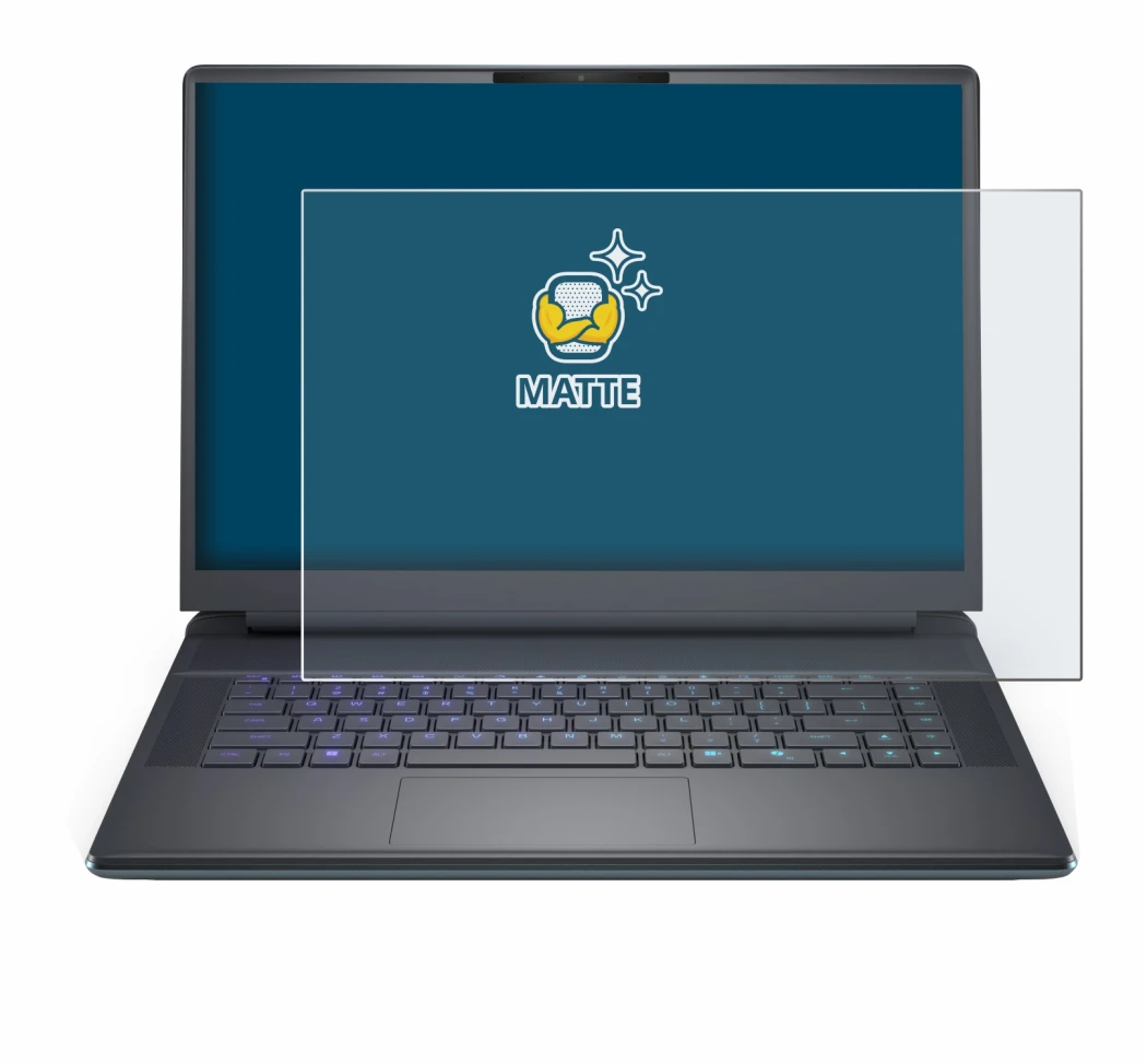 Immagine del dispositivo Dell Alienware 16 Area-51 con un'ampia varietà di protezioni per lo schermo.