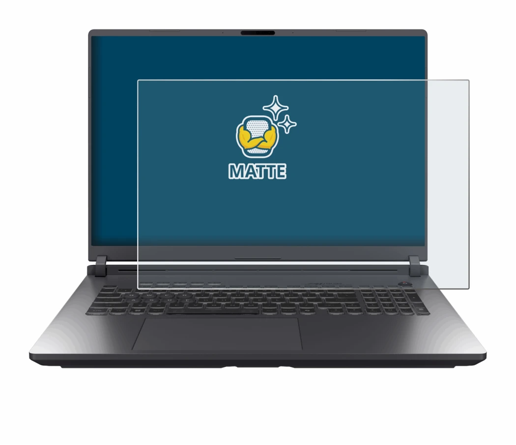 Immagine del dispositivo ASUS ROG Strix G18 G815 2025 con un'ampia varietà di protezioni per lo schermo.