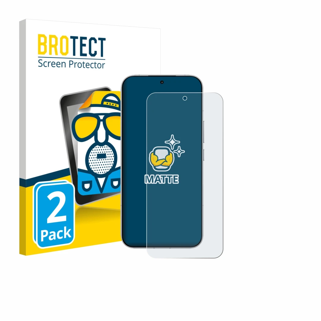 Parte frontale di una confezione del prodotto con il logo del marchio BROTECT. Accanto è raffigurato il dispositivo Xiaomi Poc