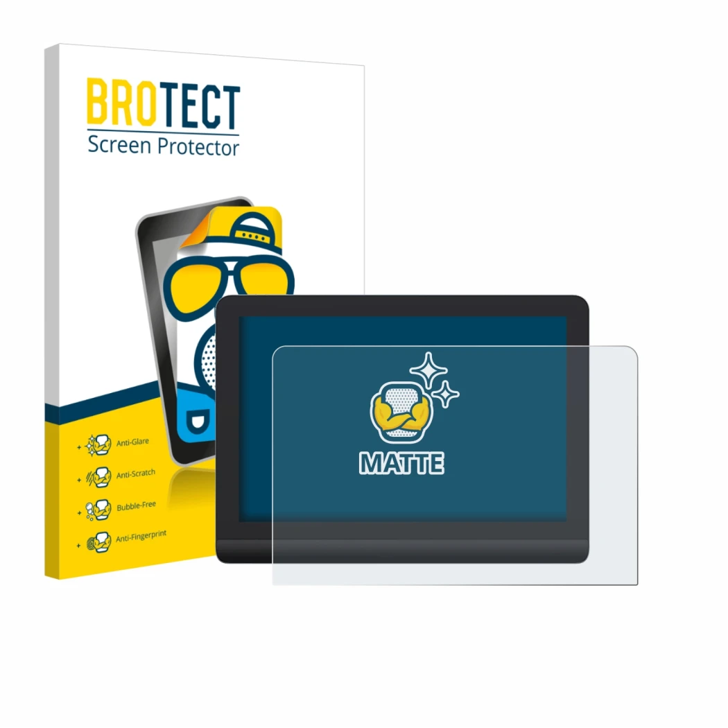 Parte frontale di una confezione del prodotto con il logo del marchio BROTECT. Accanto è raffigurato il dispositivo XP-Pen Art