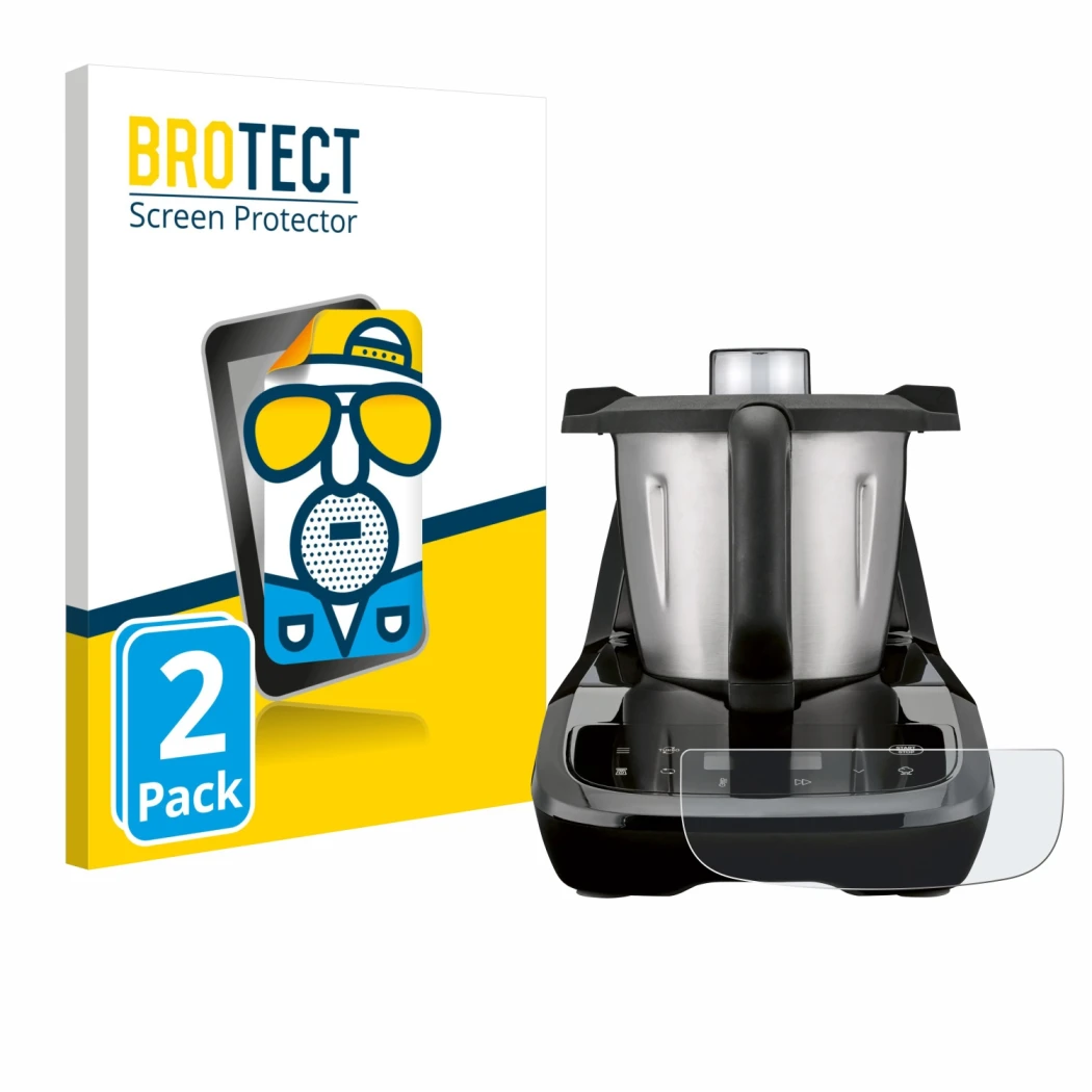 Parte frontale di una confezione del prodotto con il logo del marchio BROTECT. Accanto è raffigurato il dispositivo SilverCres