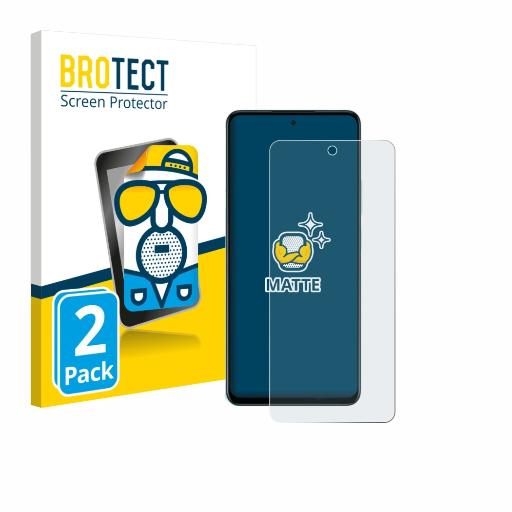 Parte frontale di una confezione del prodotto con il logo del marchio BROTECT. Accanto è raffigurato il dispositivo Oppo A5 4G