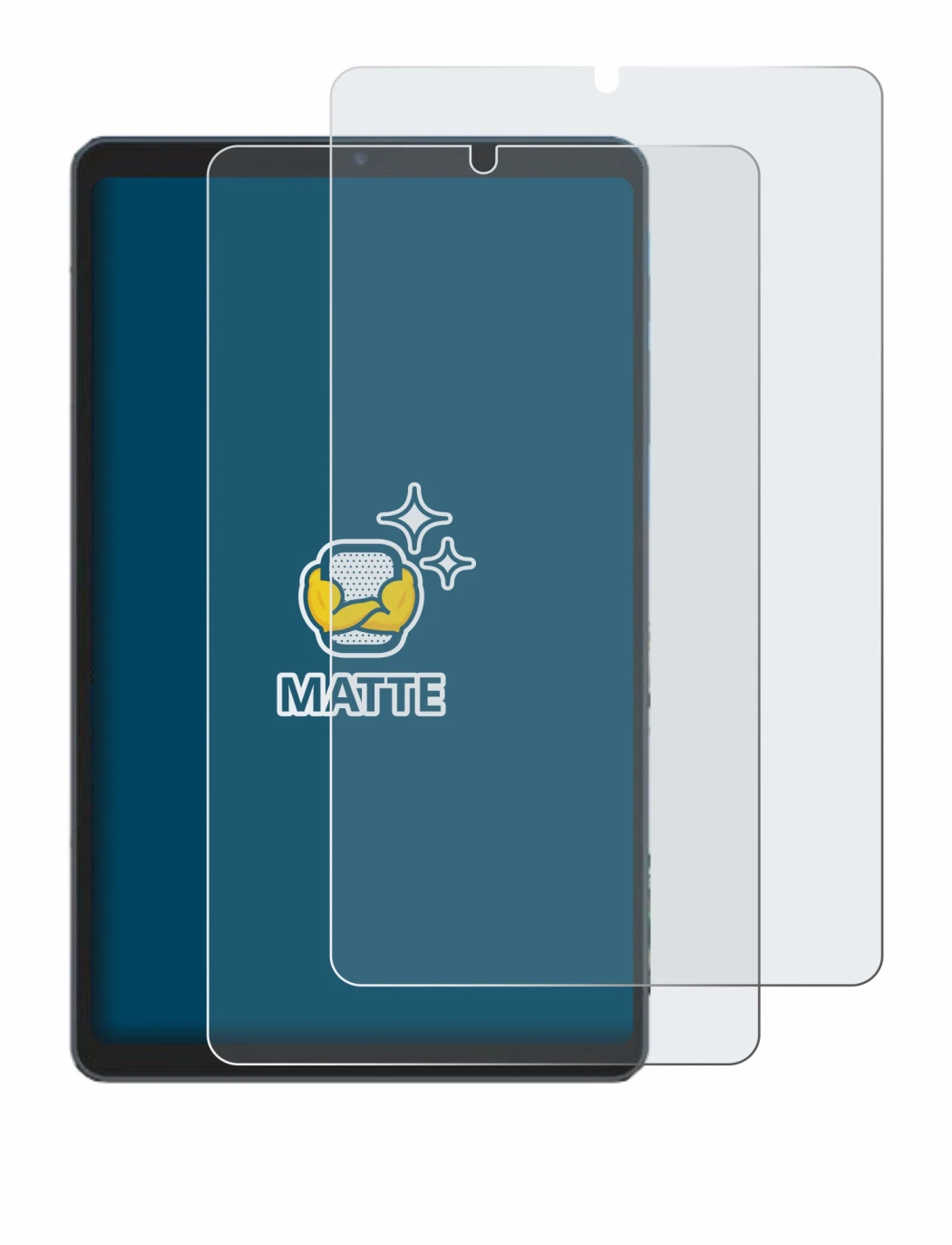 Immagine del dispositivo Chuwi AuPad Mini con un'ampia varietà di protezioni per lo schermo.