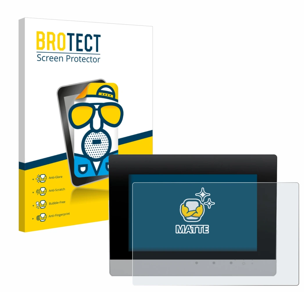 Parte frontale di una confezione del prodotto con il logo del marchio BROTECT. Accanto è raffigurato il dispositivo WAGO Touch