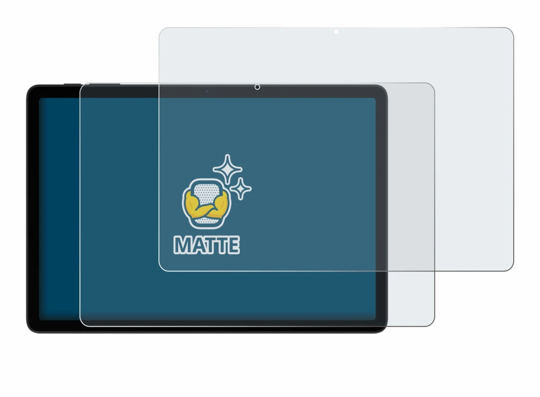 Immagine del dispositivo Doogee Tab A9+ con un'ampia varietà di protezioni per lo schermo.