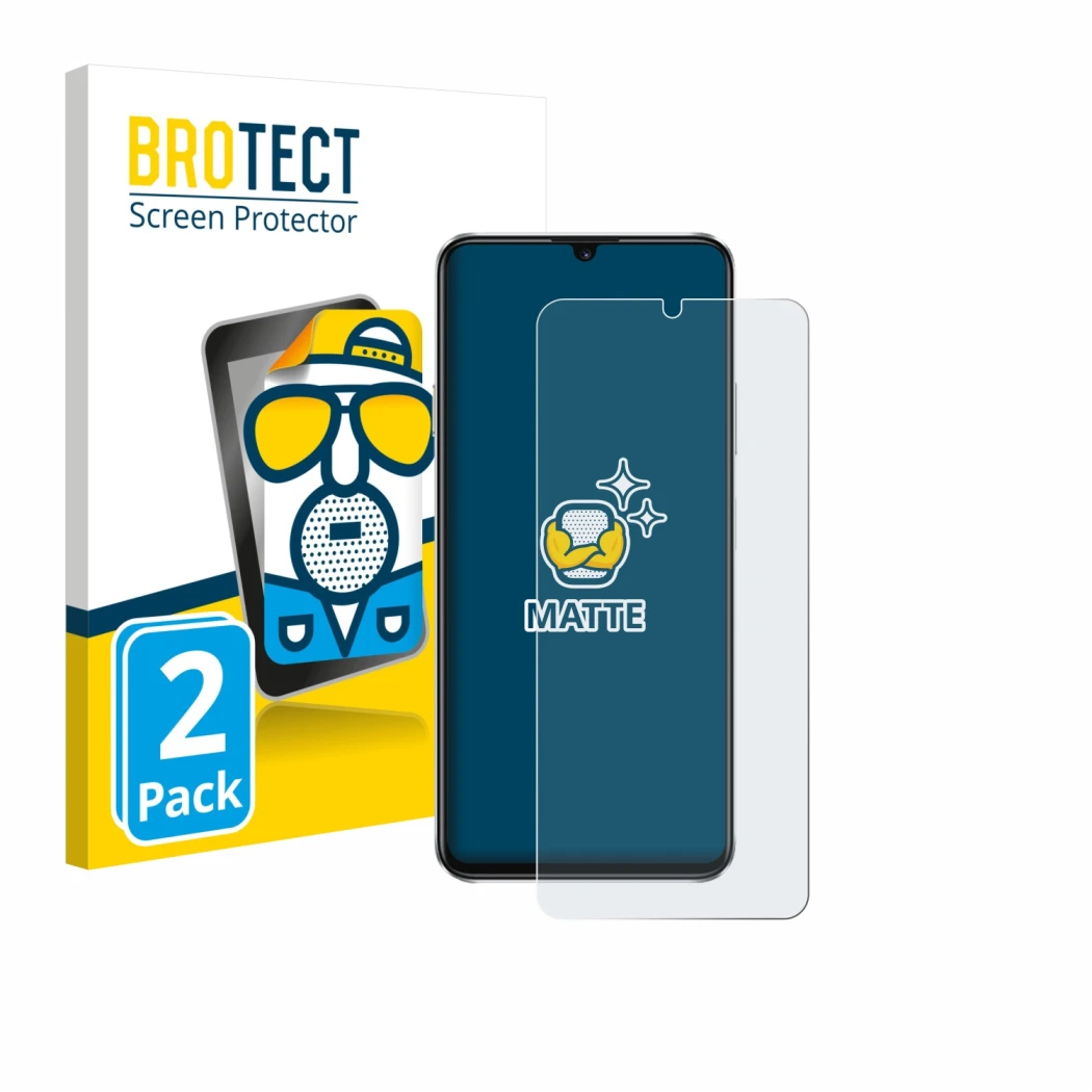 Parte frontale di una confezione del prodotto con il logo del marchio BROTECT. Accanto è raffigurato il dispositivo Huawei Nov