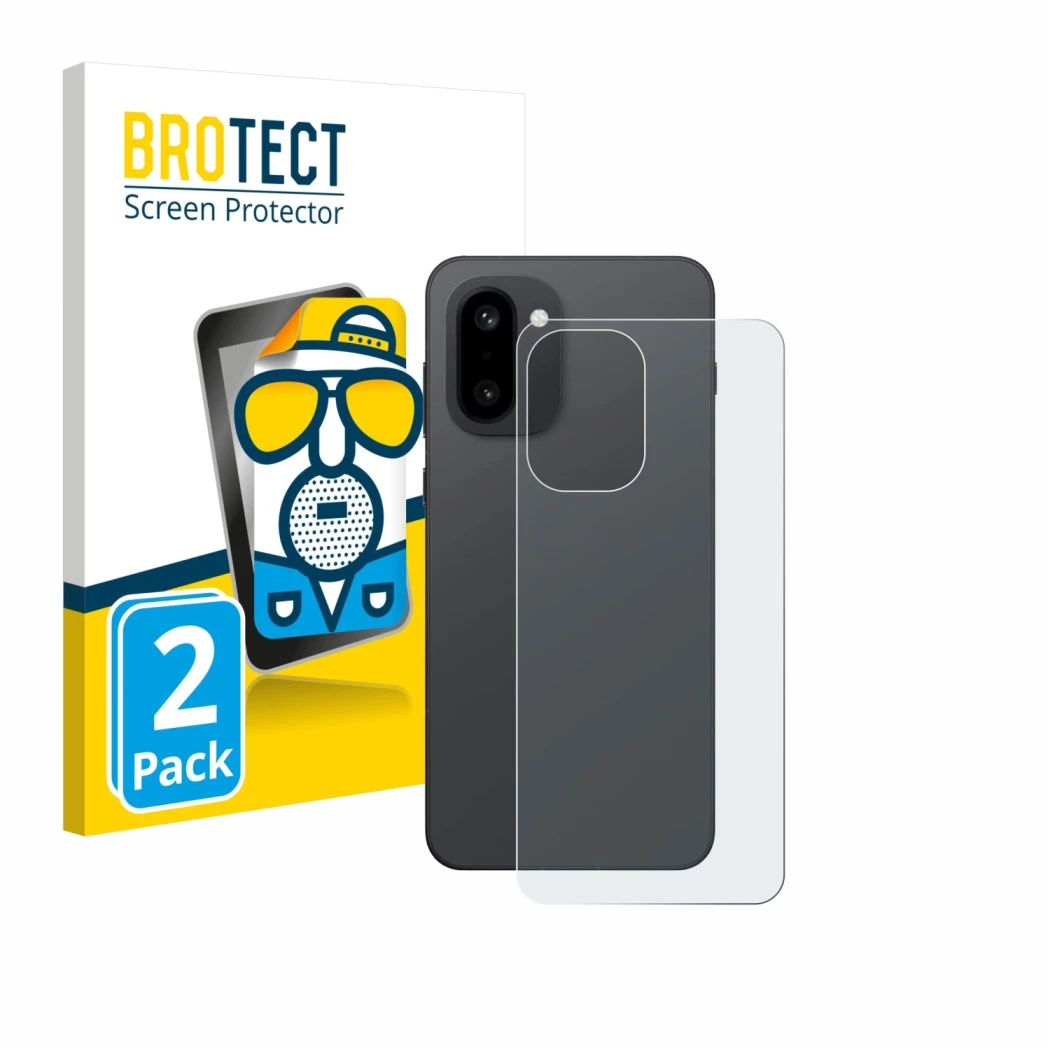 Parte frontale di una confezione del prodotto con il logo del marchio BROTECT. Accanto è raffigurato il dispositivo OnePlus 15