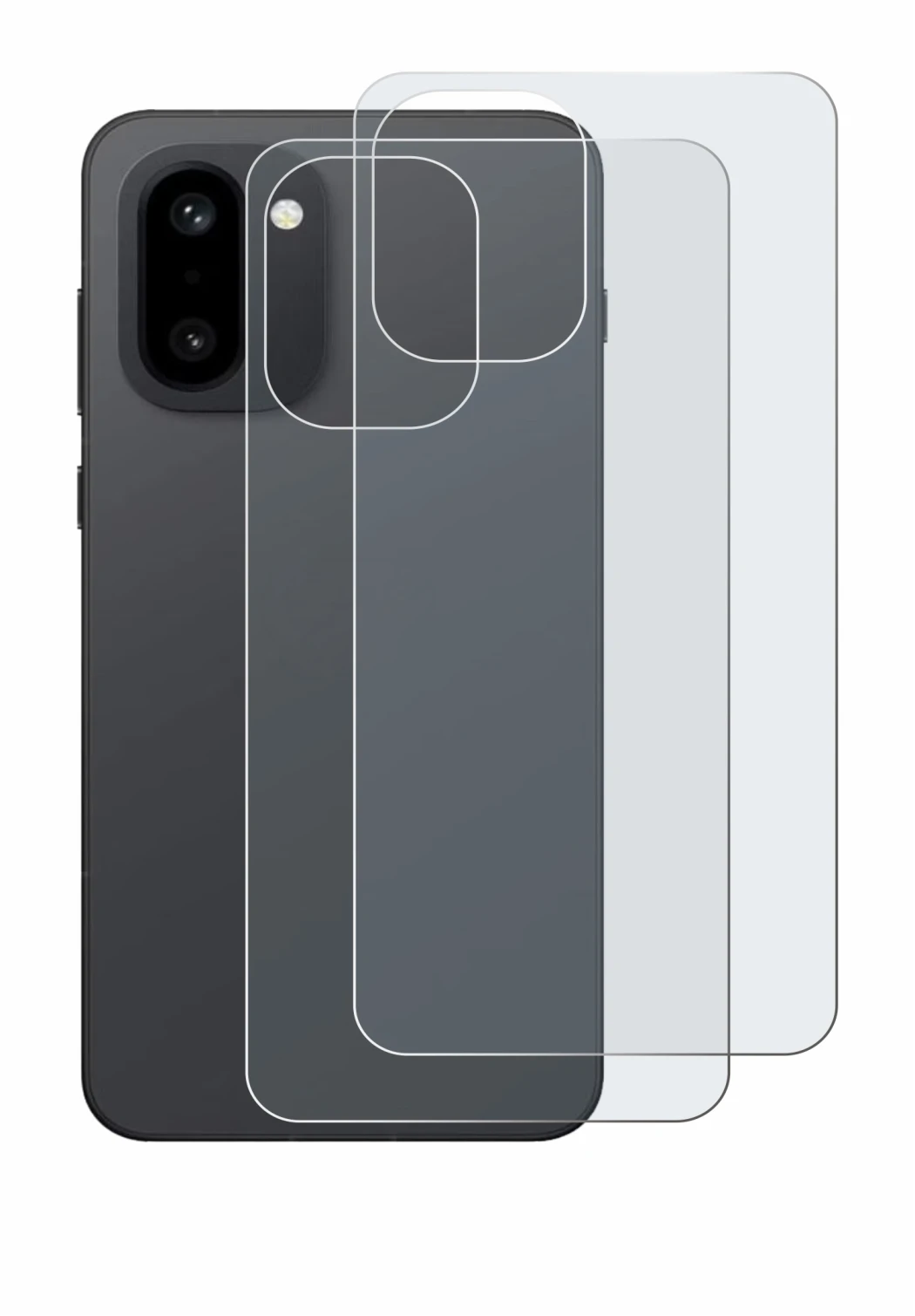 Immagine del dispositivo OnePlus 15R (Posteriore) con un'ampia varietà di protezioni per lo schermo.