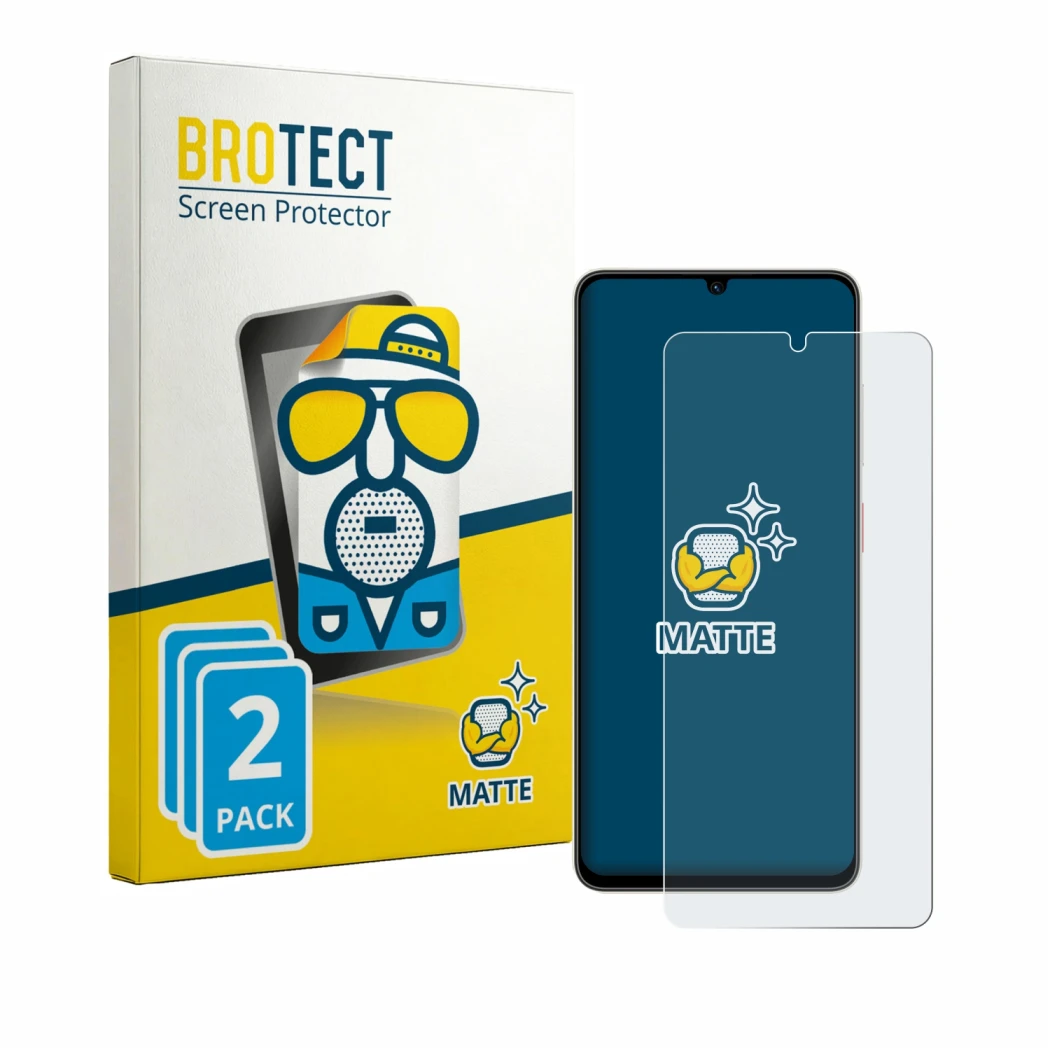 Parte frontale di una confezione del prodotto con il logo del marchio BROTECT. Accanto è raffigurato il dispositivo ZTE Blade
