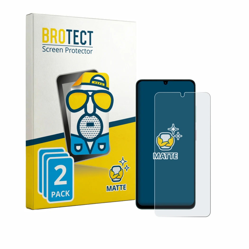 Parte frontale di una confezione del prodotto con il logo del marchio BROTECT. Accanto è raffigurato il dispositivo ZTE Blade