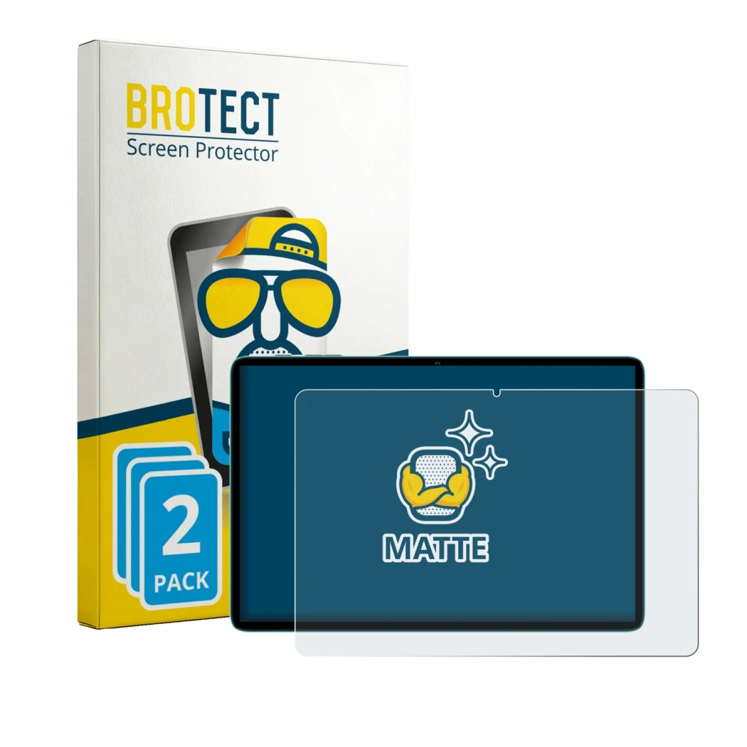 Parte frontale di una confezione del prodotto con il logo del marchio BROTECT. Accanto è raffigurato il dispositivo Teclast P3