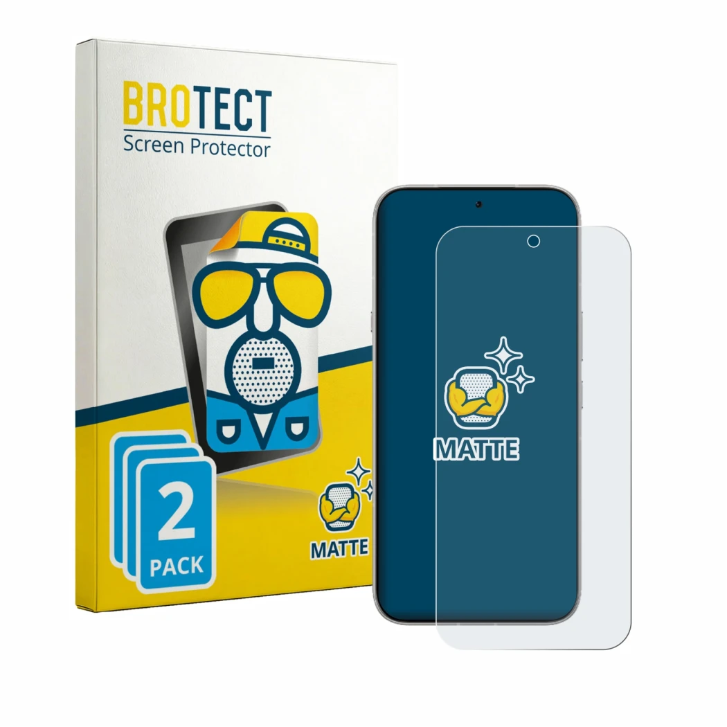 Parte frontale di una confezione del prodotto con il logo del marchio BROTECT. Accanto è raffigurato il dispositivo Infinix No