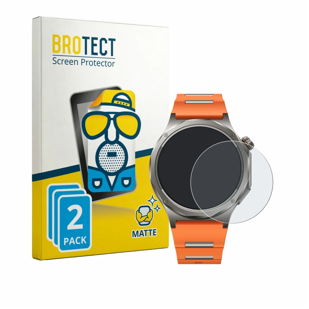 Parte frontale di una confezione del prodotto con il logo del marchio BROTECT. Accanto è raffigurato il dispositivo Oppo Watch