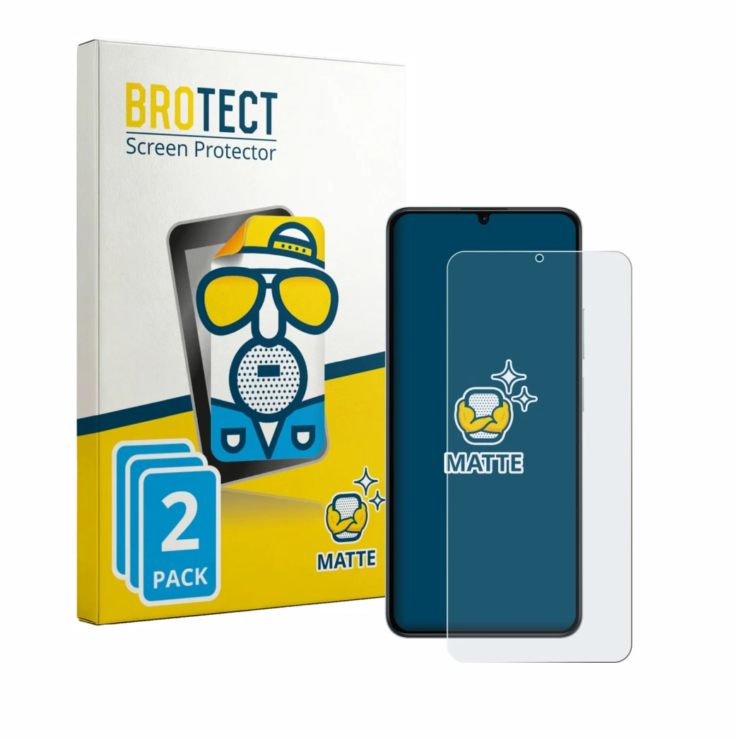 Parte frontale di una confezione del prodotto con il logo del marchio BROTECT. Accanto è raffigurato il dispositivo realme Not