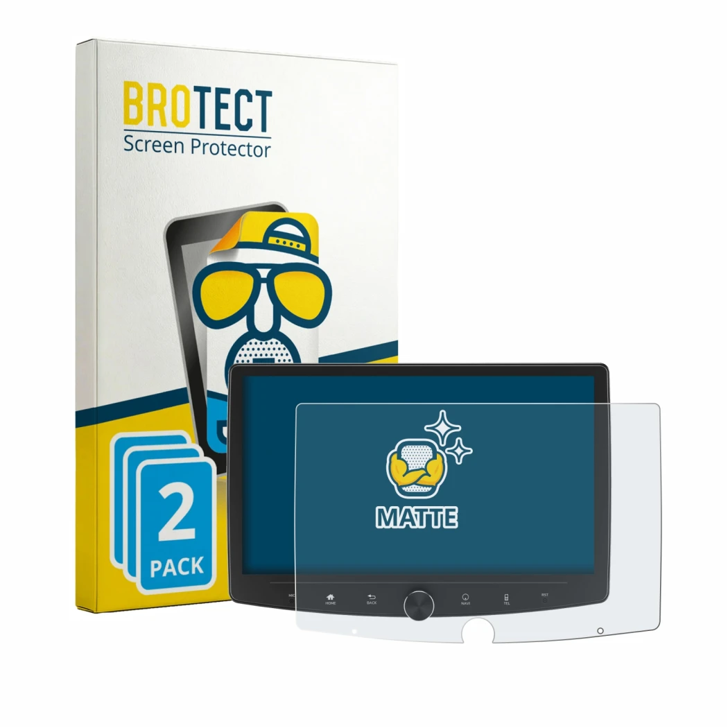 Parte frontale di una confezione del prodotto con il logo del marchio BROTECT. Accanto è raffigurato il dispositivo Eonon UX6S