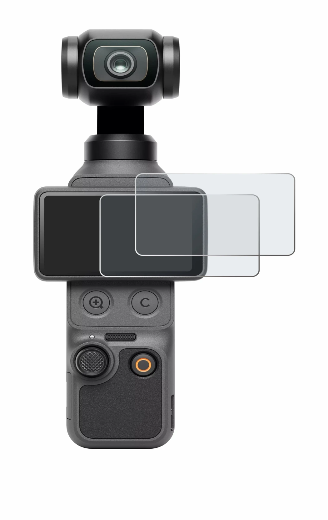 Immagine del dispositivo DJI Osmo Pocket 4 con un'ampia varietà di protezioni per lo schermo.