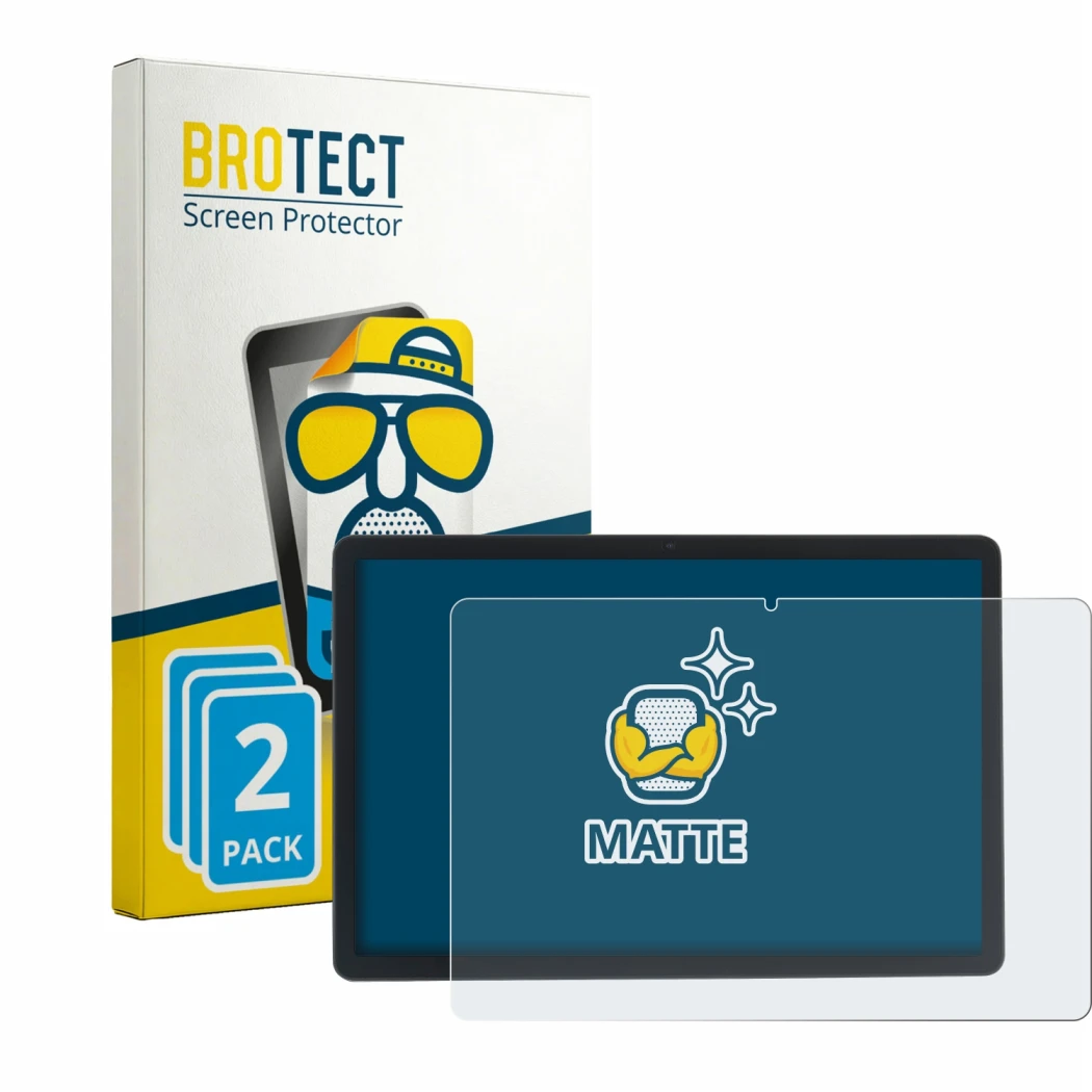 Parte frontale di una confezione del prodotto con il logo del marchio BROTECT. Accanto è raffigurato il dispositivo Acepad A17