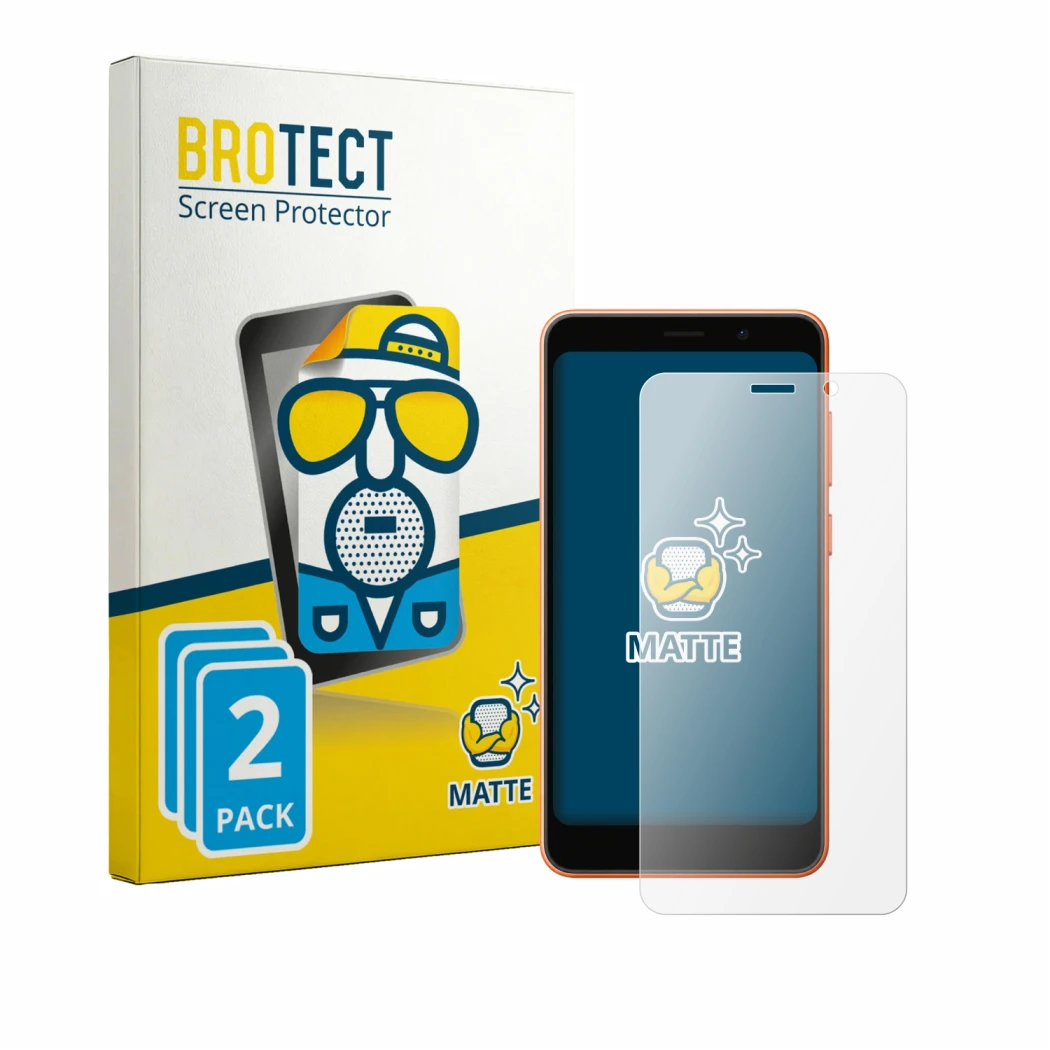 Parte frontale di una confezione del prodotto con il logo del marchio BROTECT. Accanto è raffigurato il dispositivo Ulefone No