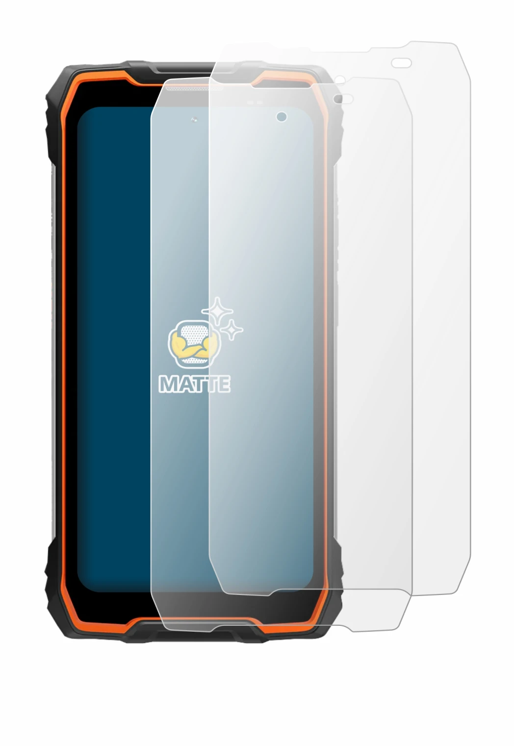 Immagine del dispositivo Blackview Rock 2 con un'ampia varietà di protezioni per lo schermo.