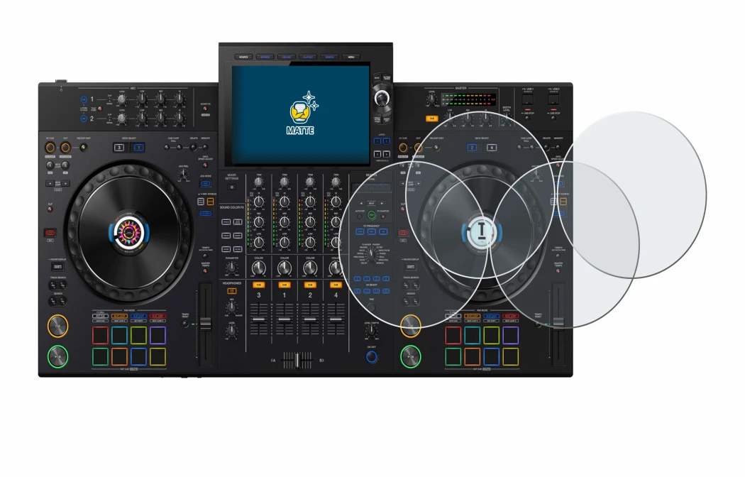 Immagine del dispositivo AlphaTheta XDJ-AZ (Jog) con un'ampia varietà di protezioni per lo schermo.