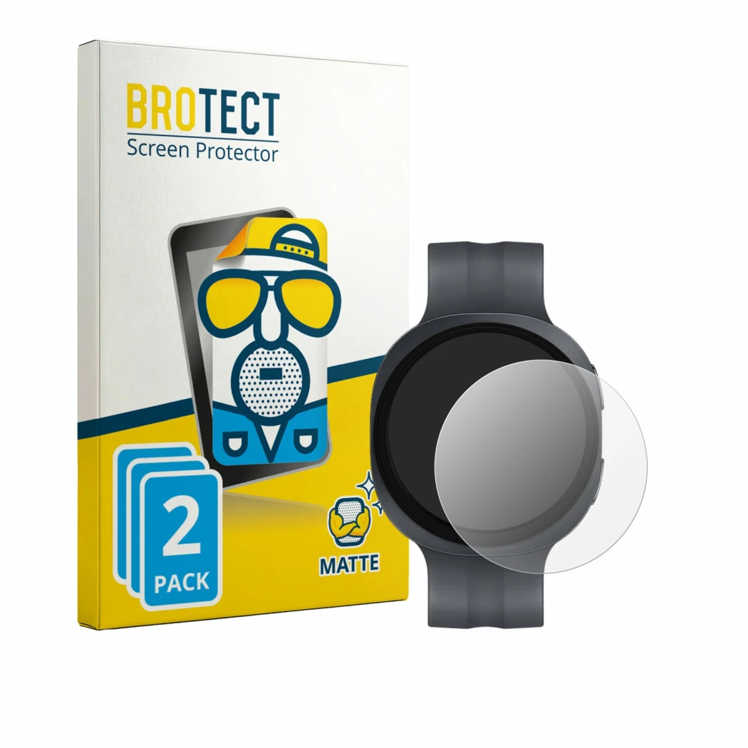 Parte frontale di una confezione del prodotto con il logo del marchio BROTECT. Accanto è raffigurato il dispositivo Samsung Ga