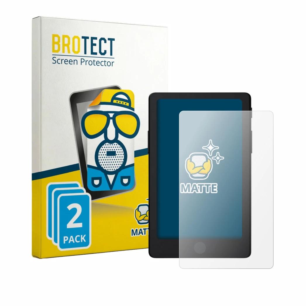 Parte frontale di una confezione del prodotto con il logo del marchio BROTECT. Accanto è raffigurato il dispositivo Xteink X4