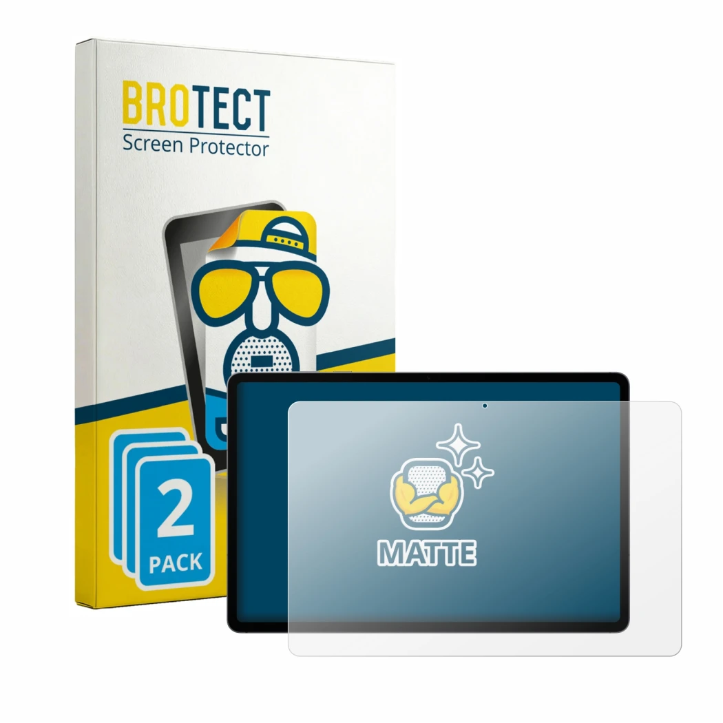 Parte frontale di una confezione del prodotto con il logo del marchio BROTECT. Accanto è raffigurato il dispositivo Samsung Ga