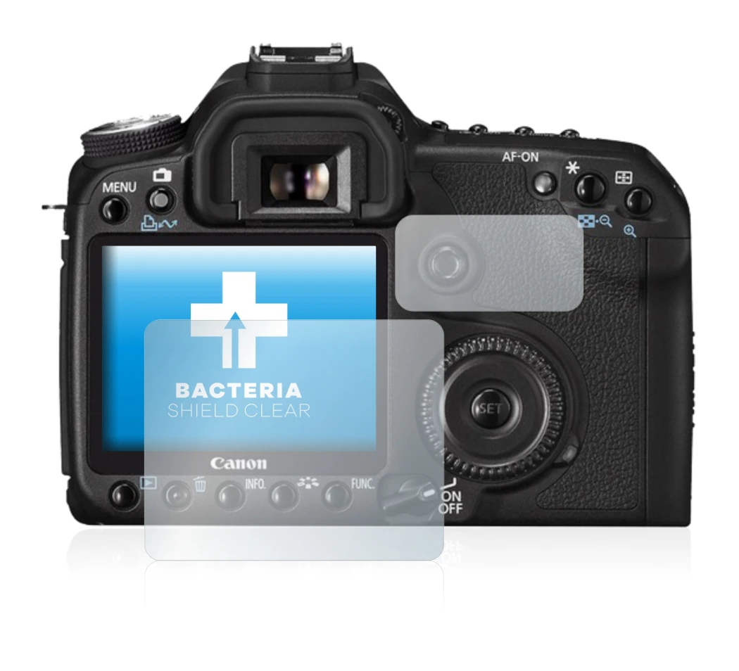 Immagine del dispositivo Canon EOS 50D con un'ampia varietà di protezioni per lo schermo.