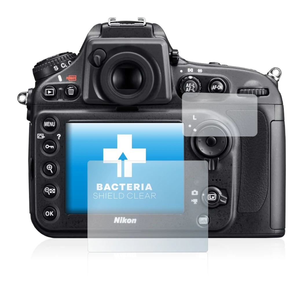 Immagine del dispositivo Nikon D800 con un'ampia varietà di protezioni per lo schermo.