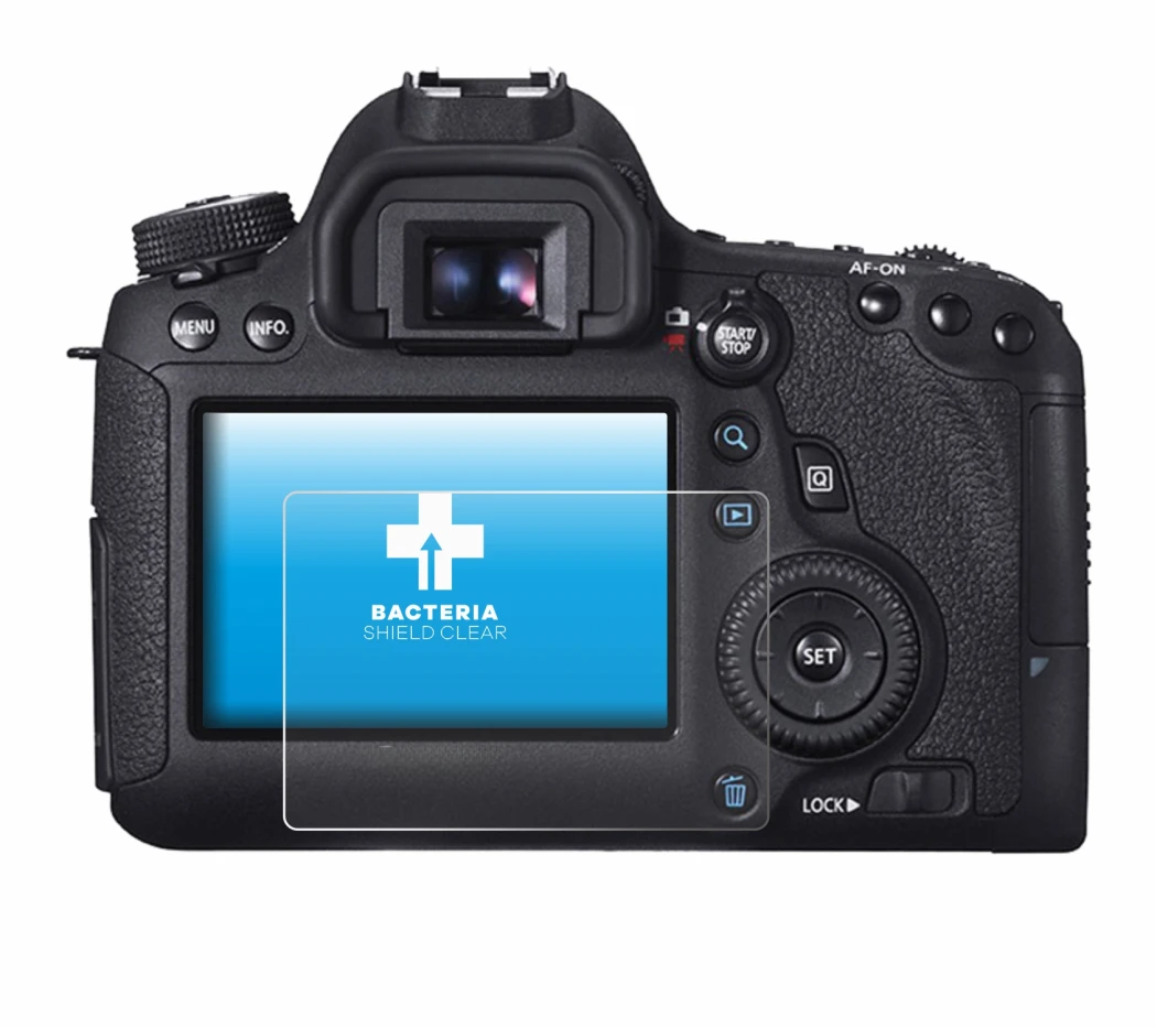 Immagine del dispositivo Canon EOS 6D con un'ampia varietà di protezioni per lo schermo.